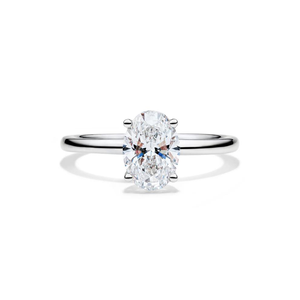 Lab Grown Diamond Oval Solitaire Engagement Ring in 14K White Gold (2 ct.) – Image 5 of 18