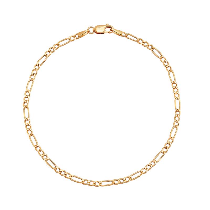 Figaro Link Bracelet in 14K Yellow Gold – Image 1 of 2