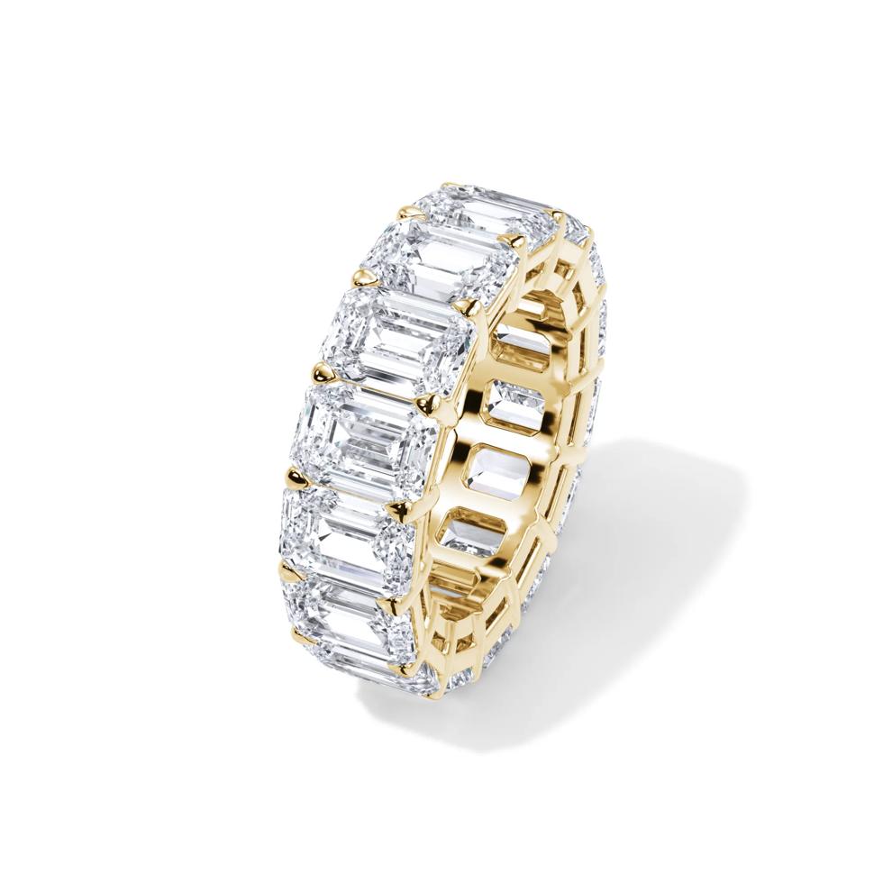 Lab Grown Diamond Emerald-Cut Eternity Band in 18K Yellow Gold (15 ct. tw.) – Image 4 of 4