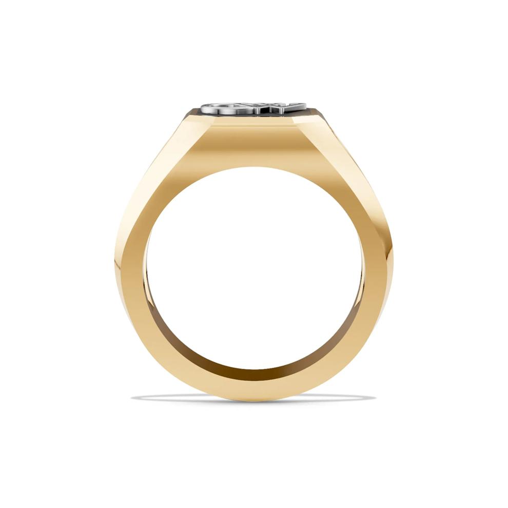 Men's Onyx OW Design Signet Ring in Sterling Silver – Image 2 of 8