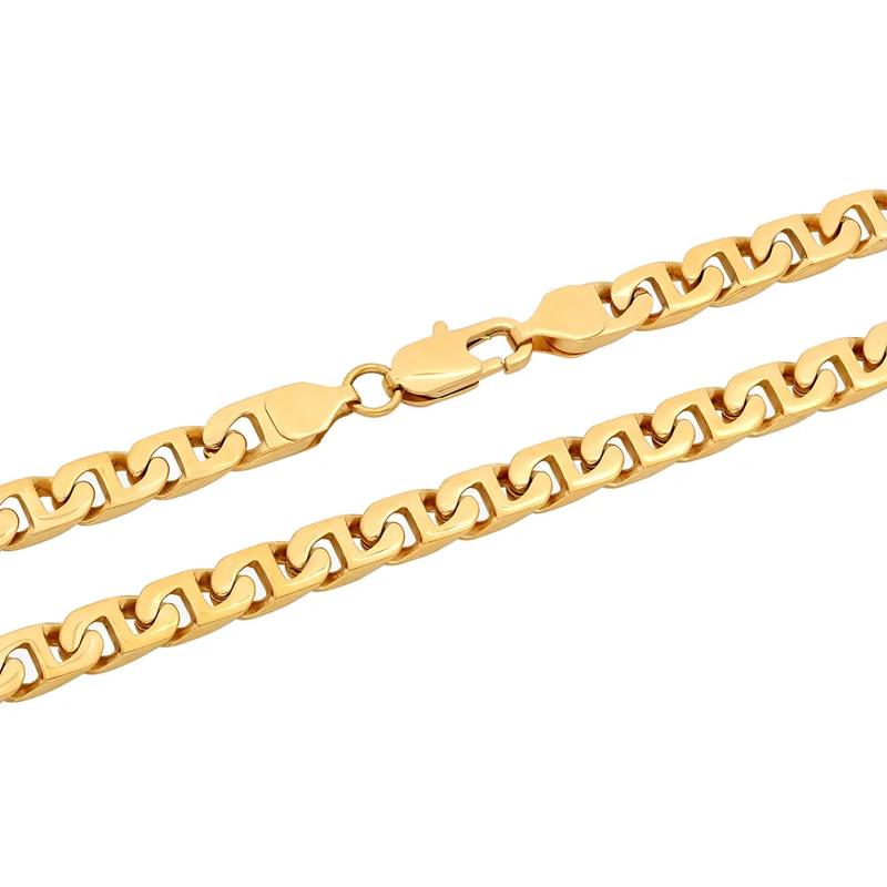 Mariner Link Chain in Yellow Ion-Plated Stainless Steel, 6.5MM, 24&rdquo; – Image 2 of 3