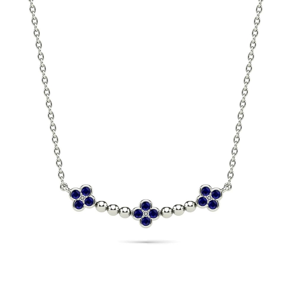 Gemstone Clover Bar Pendant Necklace in 10K Gold – Image 1 of 1