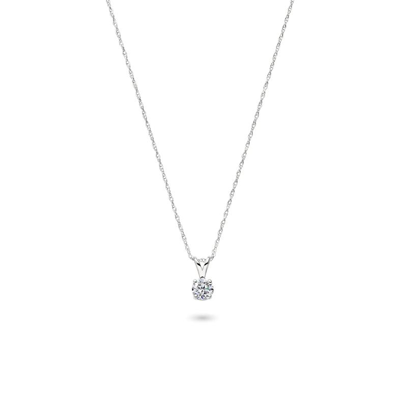 1/3 ct. tw. Diamond Solitaire Pendant in 14K White Gold  – Image 1 of 3