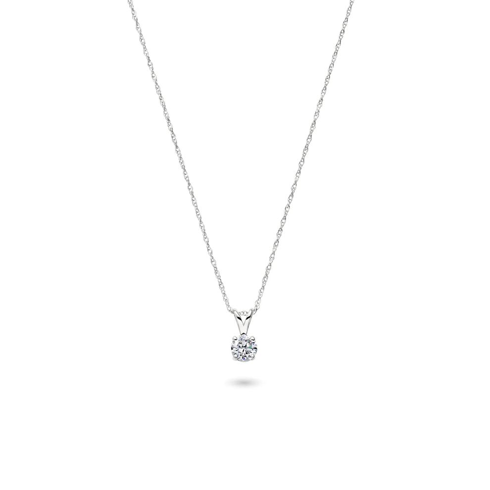 1/3 ct. tw. Diamond Solitaire Pendant in 14K White Gold  – Image 1 of 3