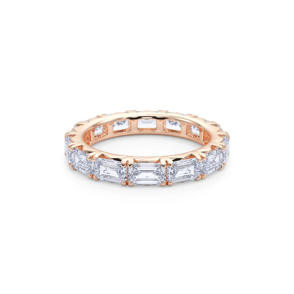 Emerald-Cut Lab Grown Diamond Eternity Band in 14K Rose Gold (3 7/8 ct. tw.) – Image 4 of 4