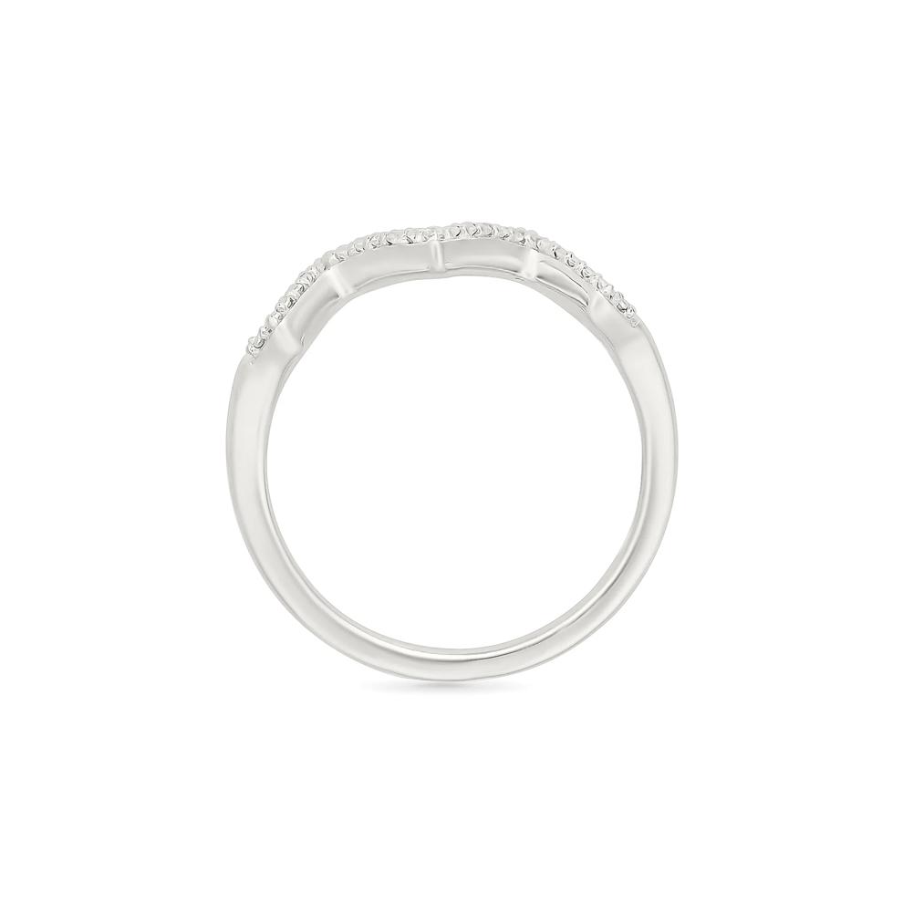 Diamond Accent Zig-Zag Pinky Ring in Sterling Silver – Image 2 of 5