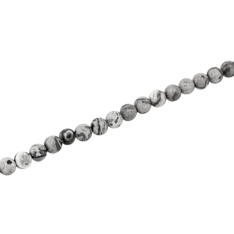 Men&#39;s Jasper Bead Bracelet in Stainless Steel – Image 2 of 4
