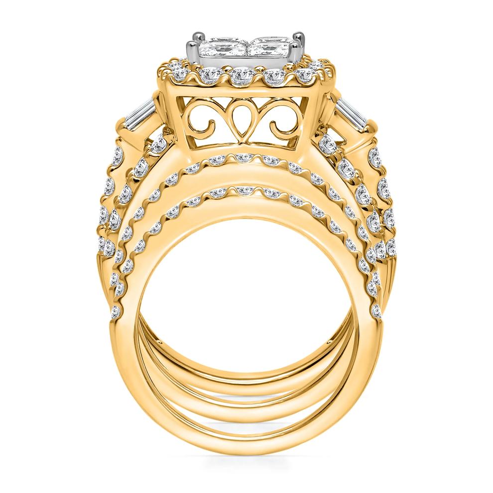 Princess-Cut Diamond Composite Engagement Ring Set in 10K Yellow Gold (4 ct. tw.) – Image 2 of 3