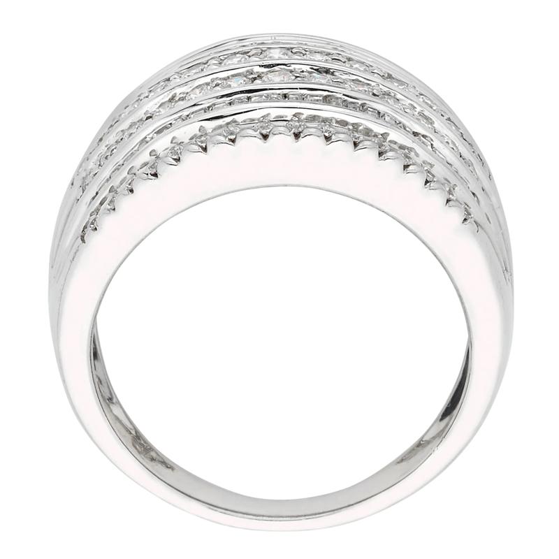 Diamond Multi-Row Anniversary Band in 10K White Gold (1 ct. tw.) – Image 2 of 3