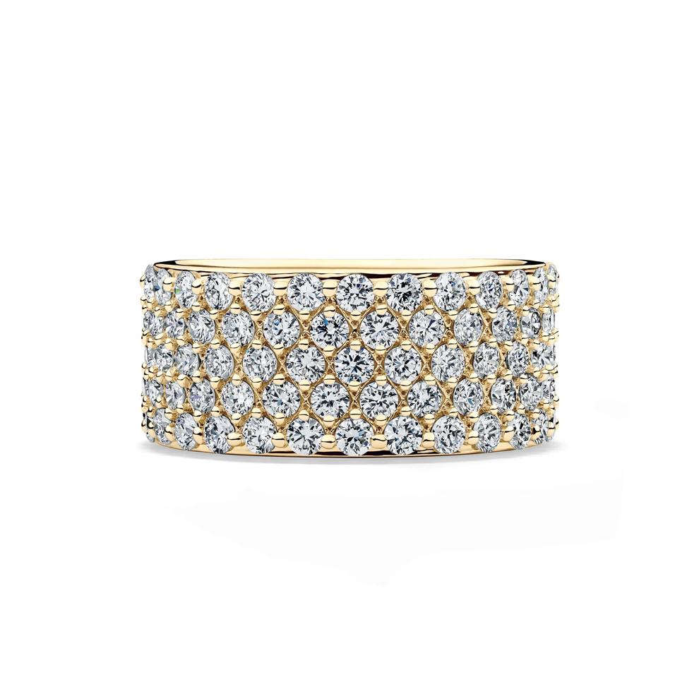 Lab Grown Diamond Pave Multi Row Band in 14K Yellow Gold (2 ct. tw.) – Image 1 of 4