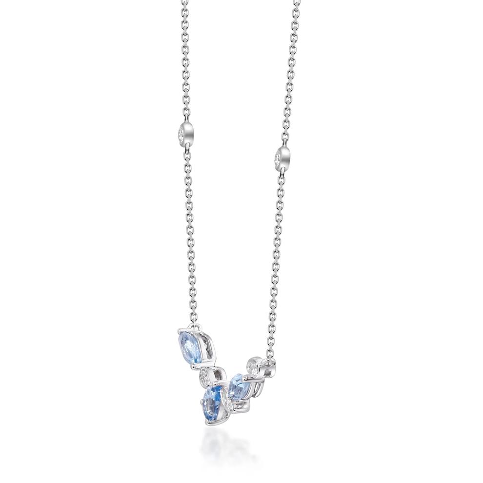 Aquamarine and Diamond Necklace in 10K White Gold (1/4 ct. tw.) – Image 2 of 3