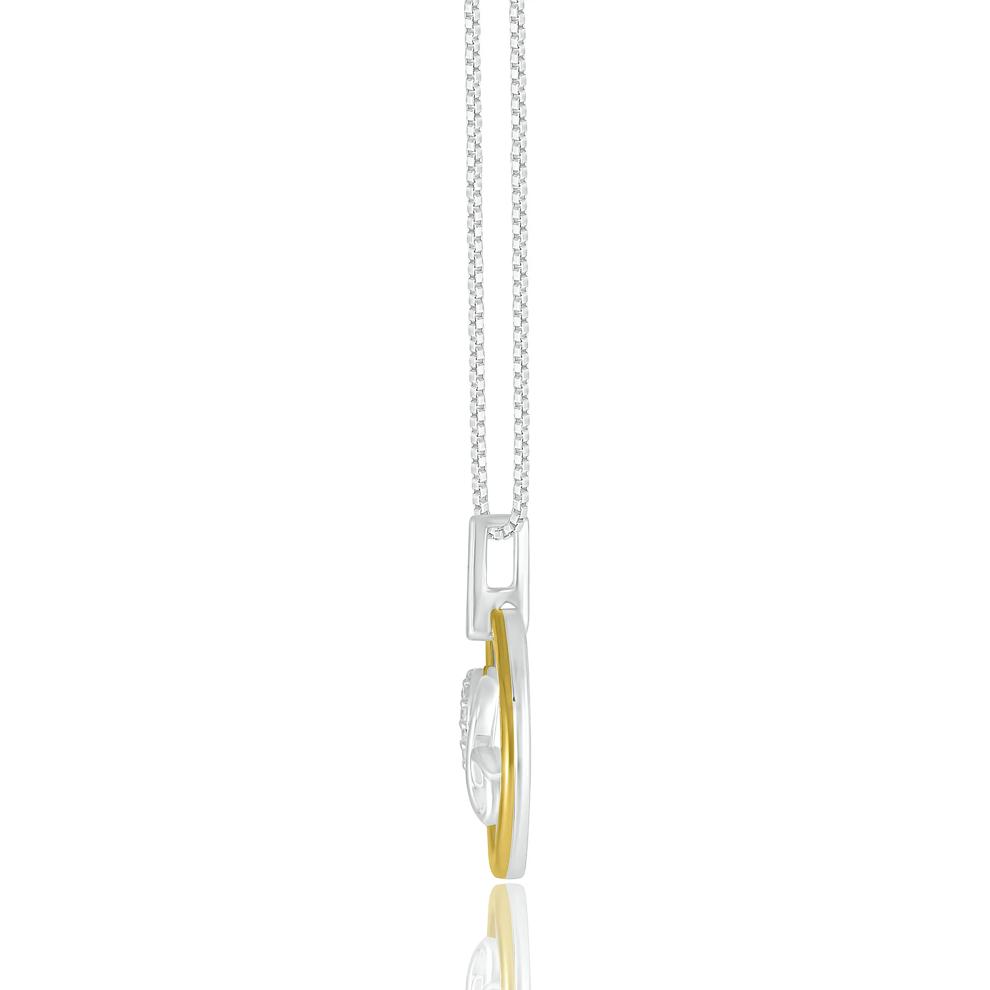 Diamond Accent Scorpio Disc Pendant in Sterling Silver and 10K Yellow Gold  – Image 2 of 3