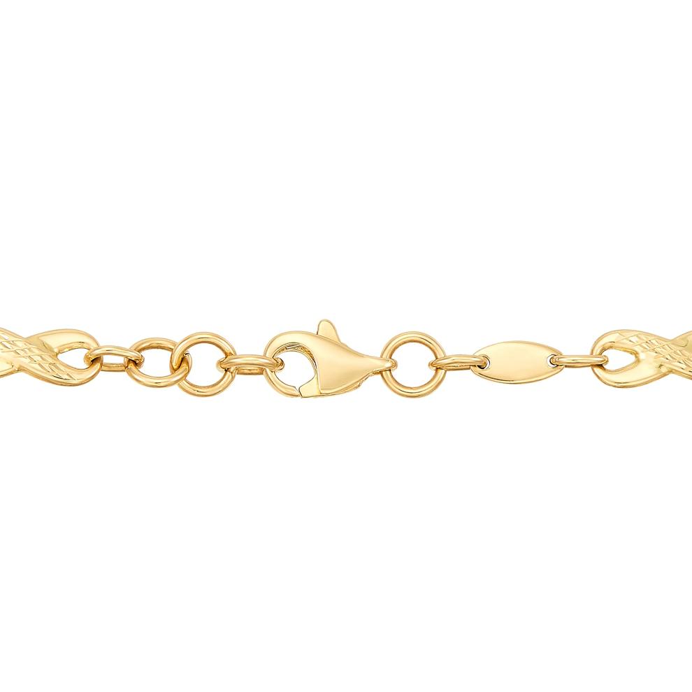 Infinity Link Bracelet in 14K Yellow, White and Rose Gold, 7.5"  – Image 2 of 2