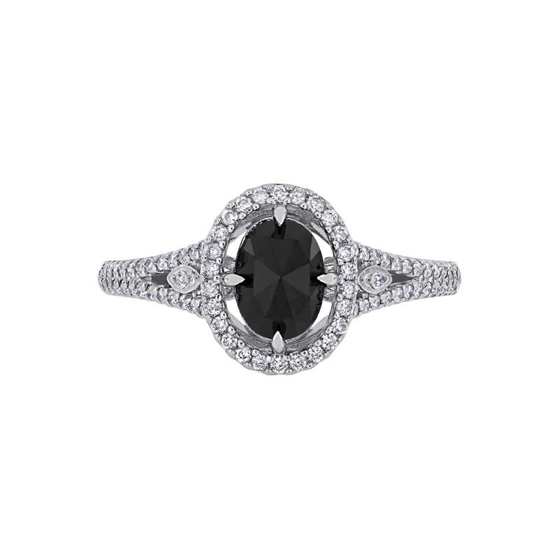1 1/4 ct. tw. Black &amp; White Diamond Ring in 14K White Gold – Image 1 of 6
