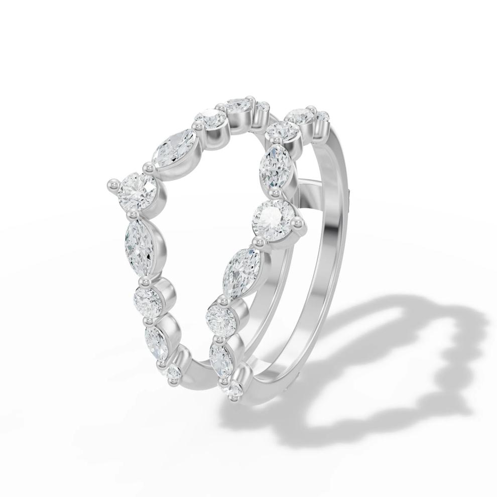 Lab Grown Diamond Marquise Insert Ring in 14K White Gold (1 ct. tw.) – Image 4 of 4