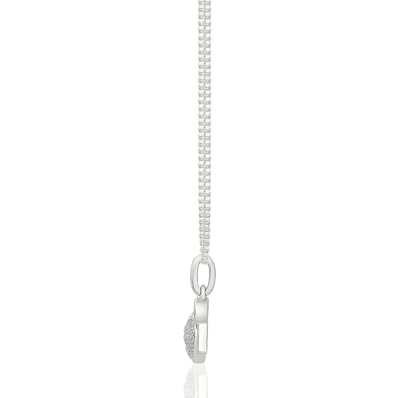 Diamond Accent Heart Lock &amp; Key Pendant in Sterling Silver – Image 2 of 3