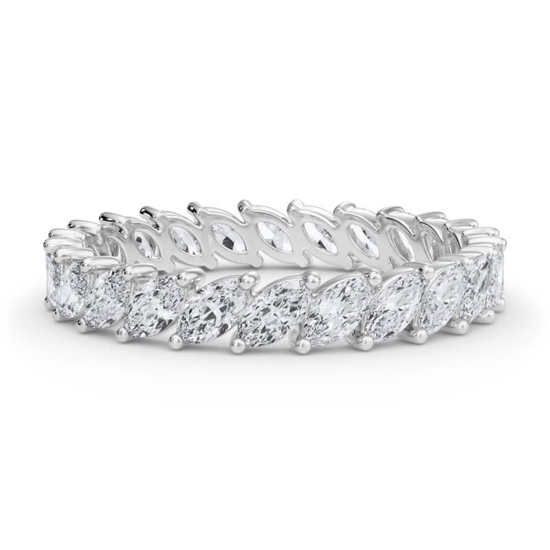 Marquise Diamond Slanted Eternity Band in Platinum &#40;2 ct. tw.&#41; – Image 1 of 5