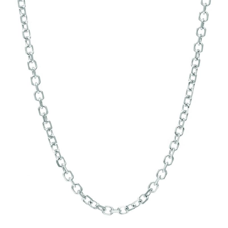 Solid Diamond-Cut Cable Chain in 14K White Gold, 2.6MM, 24&rdquo; – Image 1 of 3