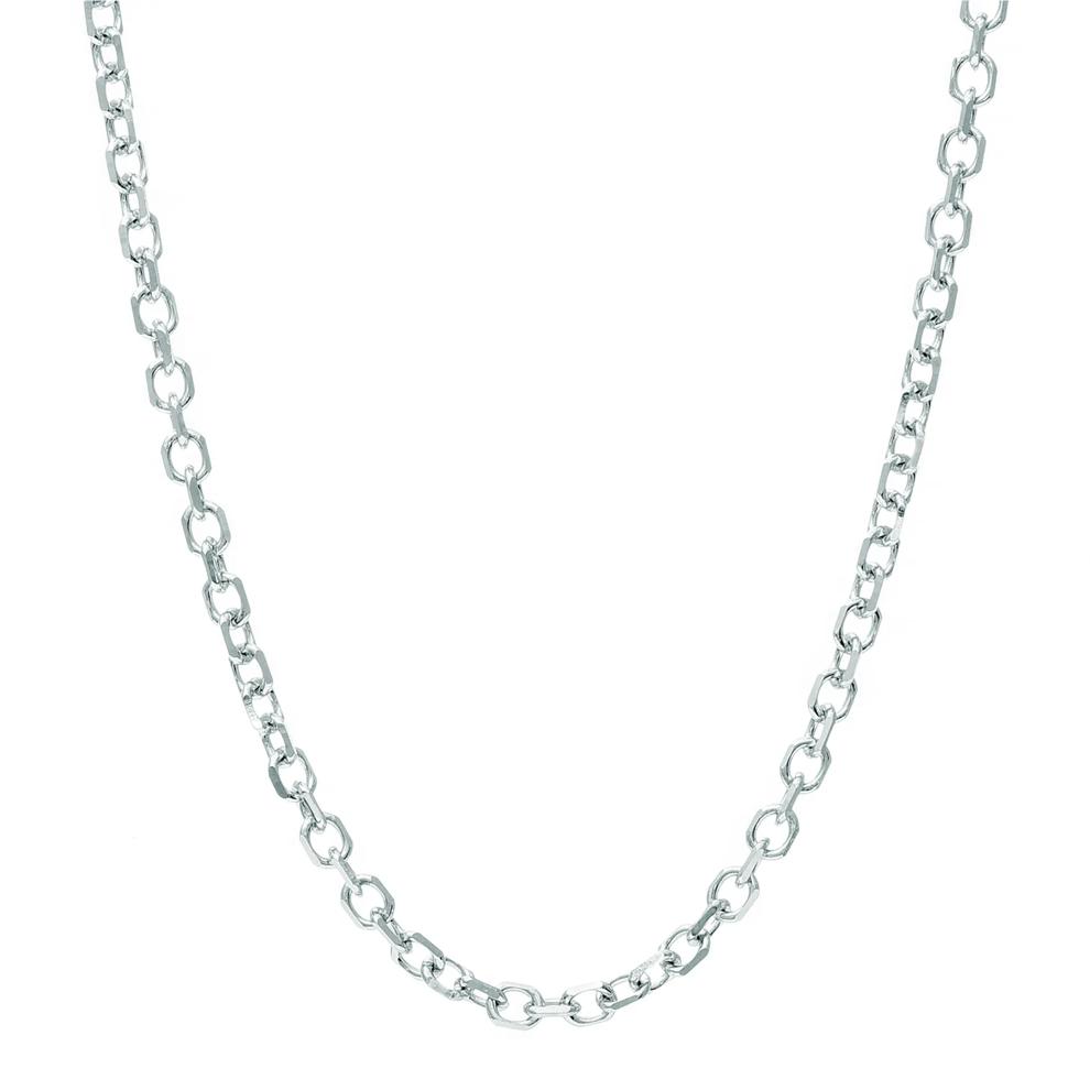 Solid Diamond-Cut Cable Chain in 14K White Gold, 2.6MM, 24&rdquo; – Image 1 of 3