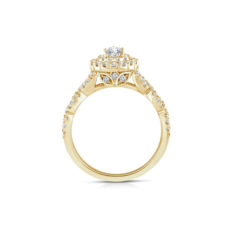 Lab Grown Diamond Pear-Shaped Engagement Ring in 10K Yellow Gold &#40;1 ct. tw.&#41; – Image 2 of 3