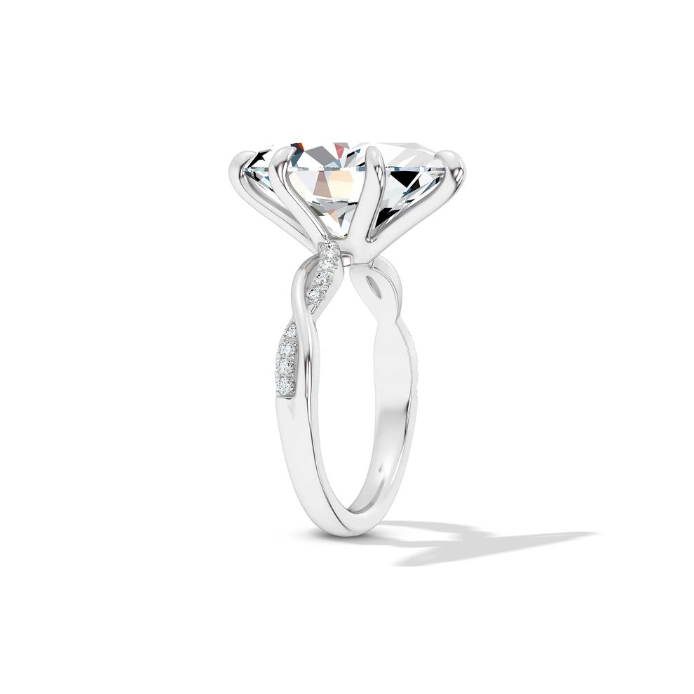 Lab Grown Diamond Marquise Center Twist Shank Engagement Ring in 14K White Gold (3 ct. tw.) – Image 3 of 4