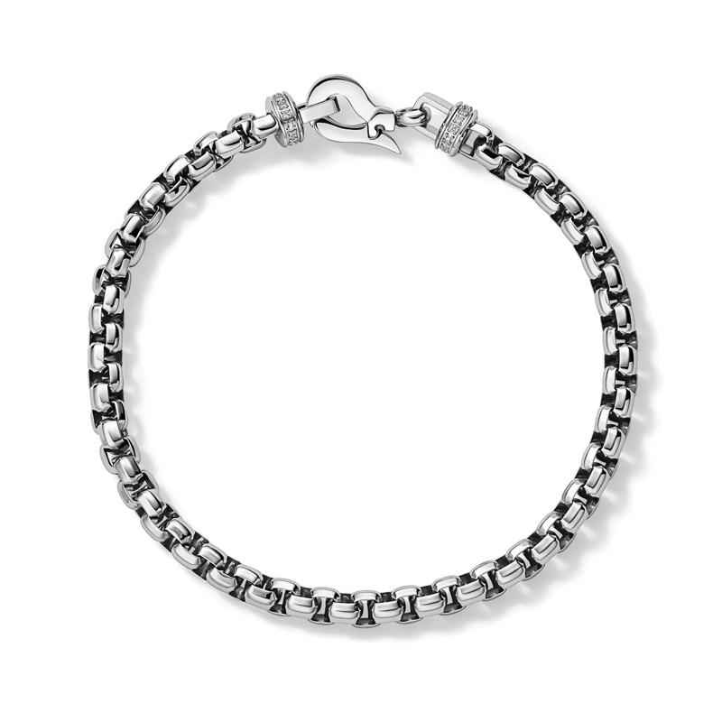 Men&#39;s Diamond Terminal Bracelet in Stainless Steel &#40;1/10 ct. tw.&#41; – Image 2 of 8