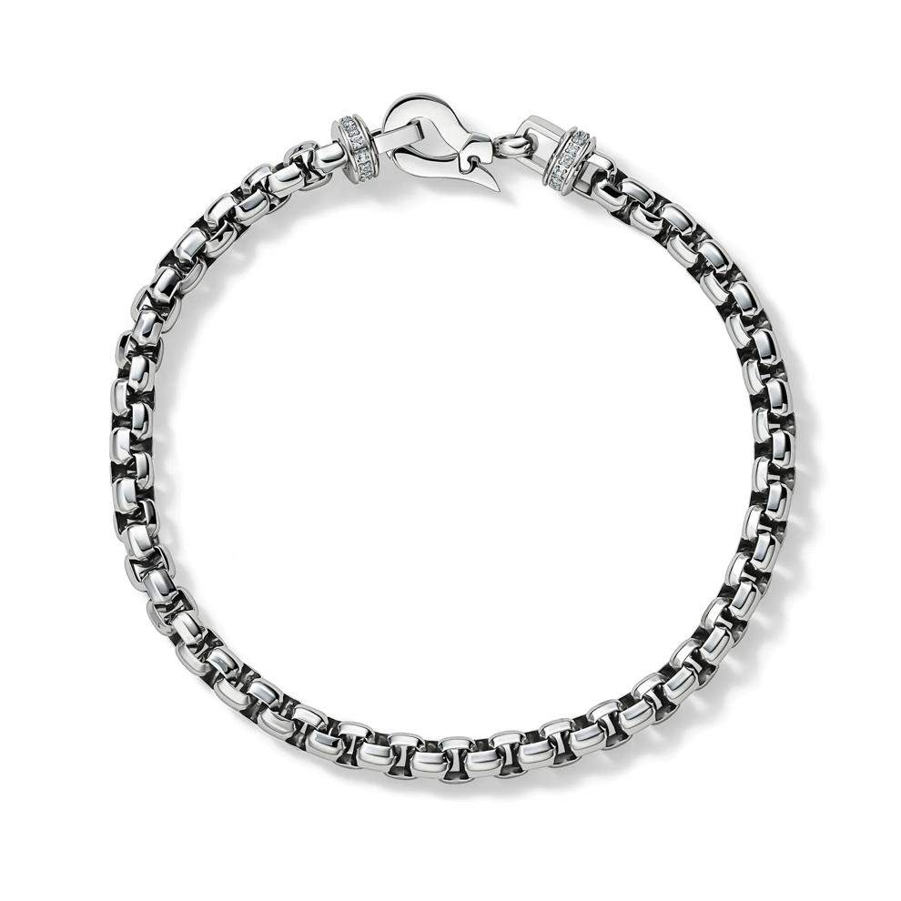 Men's Diamond Terminal Bracelet in Stainless Steel (1/10 ct. tw.) – Image 2 of 8