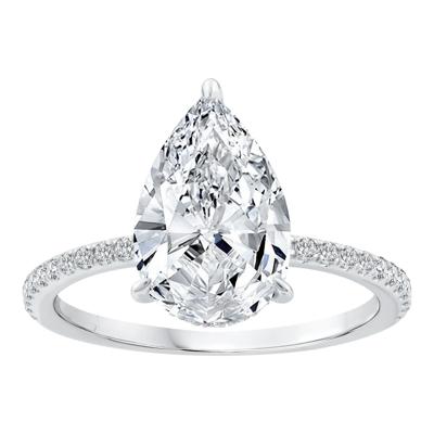 Lab Grown Diamond Engagement Ring in 14K White Gold (3 1/4 ct. tw.)