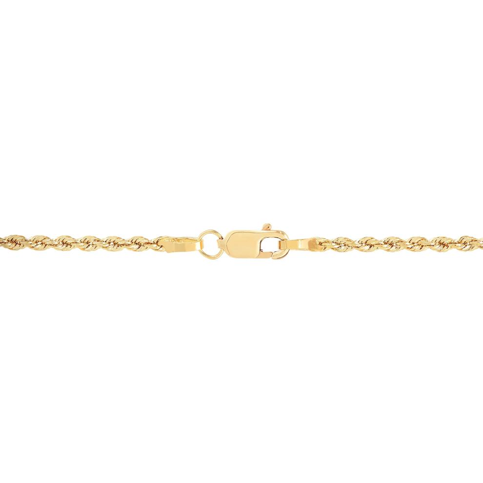 Heavy Hollow Glitter Rope Chain in 14K Yellow Gold, 22" – Image 3 of 3