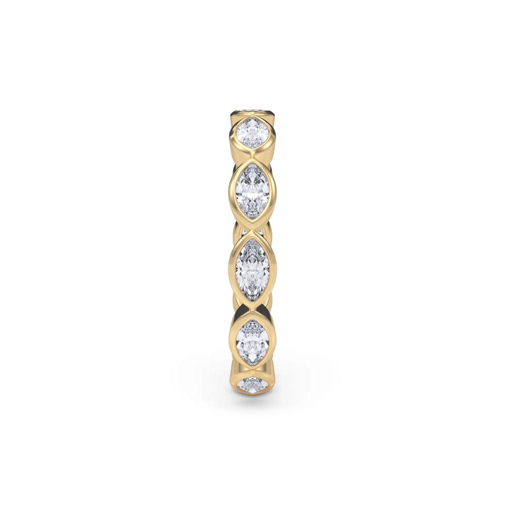 Diamond Bezel-Set Marquise True Eternity Band in 14K Yellow Gold – Image 3 of 5