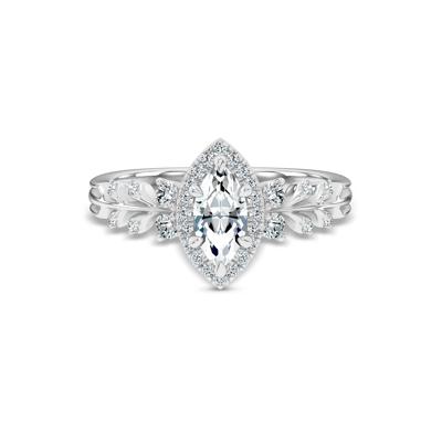 Diamond Marquise Center Halo Engagement Ring in 14K White Gold (3/4 ct. tw.)