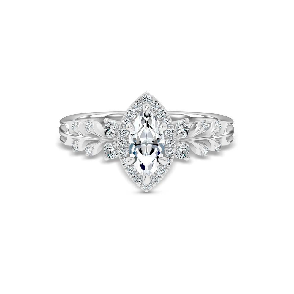 Diamond Marquise Center Halo Engagement Ring in 14K White Gold (3/4 ct. tw.) – Image 1 of 4