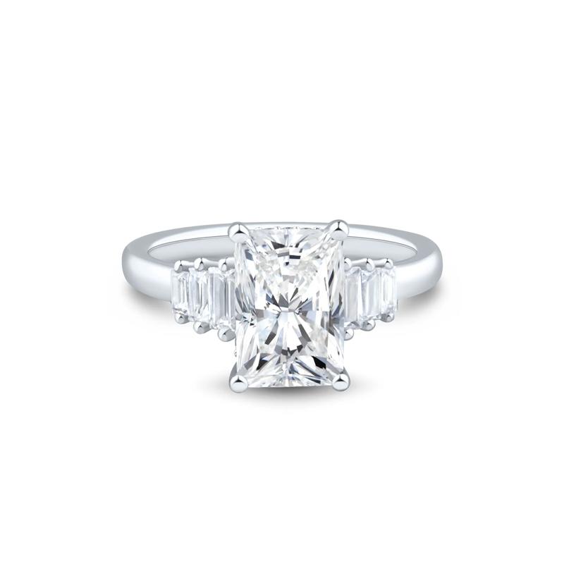Lab Grown Radiant-Cut Diamond Engagement Ring in 14K White Gold &#40;3 1/2 ct. tw.&#41; – Image 1 of 3