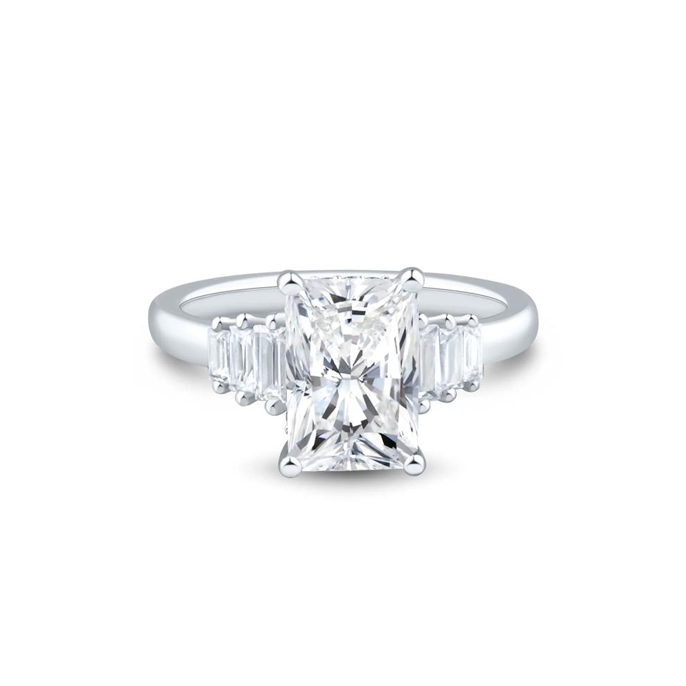 Lab Grown Radiant-Cut Diamond Engagement Ring in 14K White Gold (3 1/2 ct. tw.) – Image 1 of 3