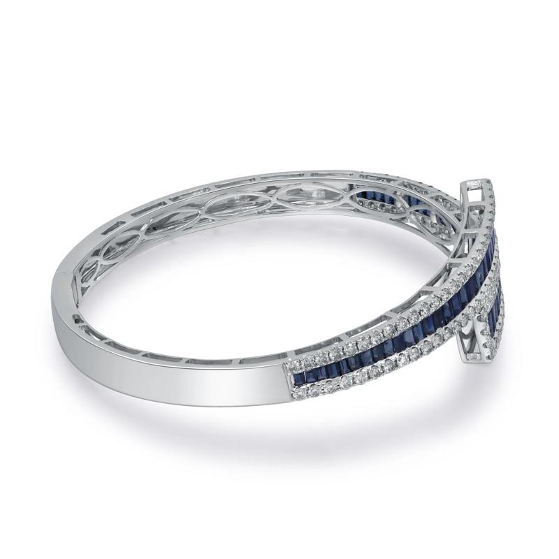 Blue Sapphire and Diamond Bracelet in 14K White Gold &#40;2 1/7 ct. tw.&#41; – Image 2 of 3