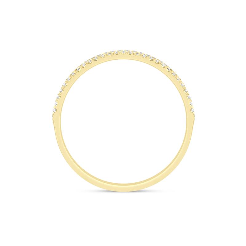 Diamond Double Row Stack Band in 10K Yellow Gold &#40;1/8 ct. tw.&#41; – Image 2 of 3