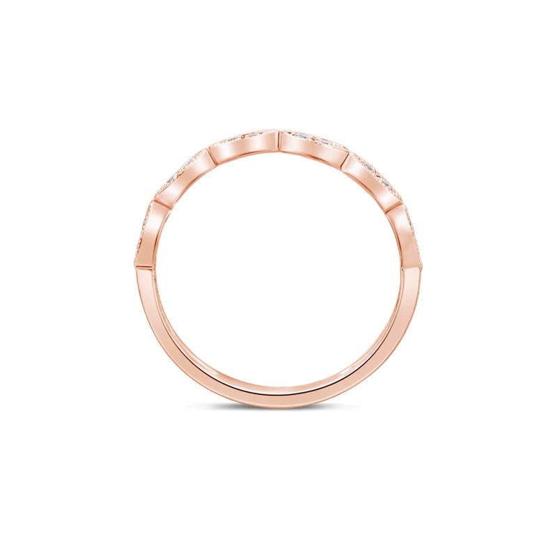 Milgrain Anniversary Band with Diamonds in 10K Rose Gold &#40;1/7 ct. tw.&#41; – Image 2 of 3