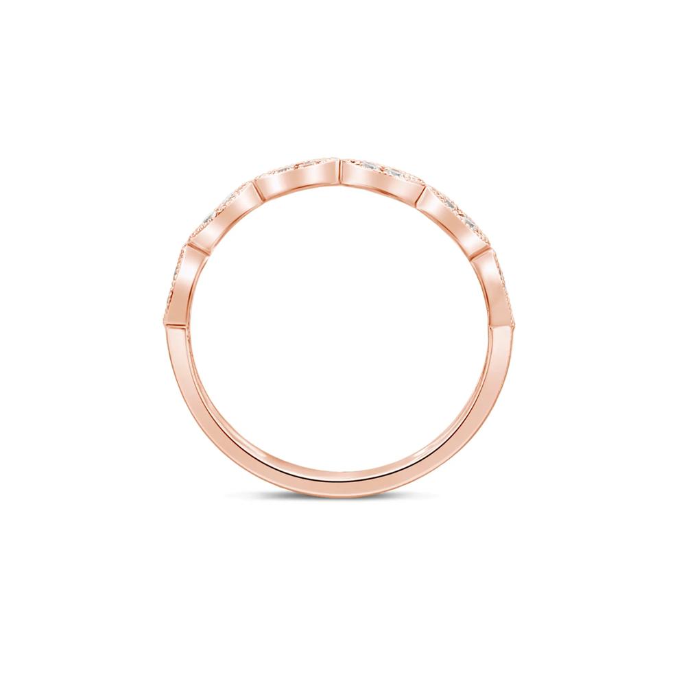 Milgrain Anniversary Band with Diamonds in 10K Rose Gold (1/7 ct. tw.) – Image 2 of 3