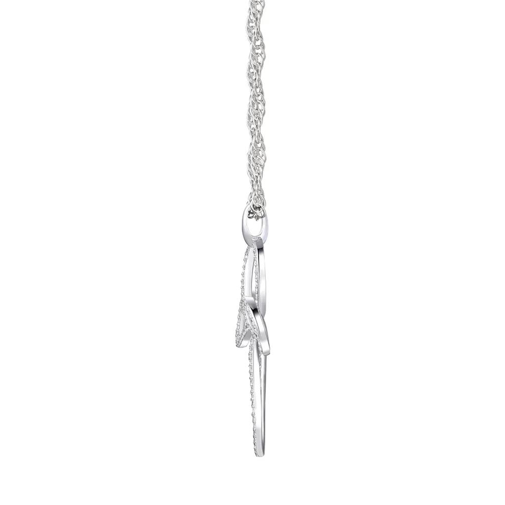 Diamond Cross Pendant with Loop Design in 10K White Gold (1/2 ct. tw.) – Image 2 of 3