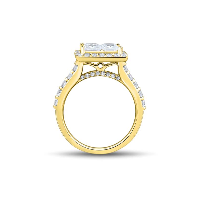 Lab Grown Diamond Composite Center Engagement Ring in 10K Yellow Gold &#40;3 ct. tw.&#41; – Image 2 of 3