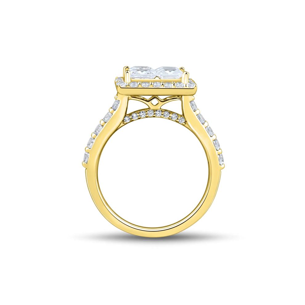 Lab Grown Diamond Composite Center Engagement Ring in 10K Yellow Gold (3 ct. tw.) – Image 2 of 3
