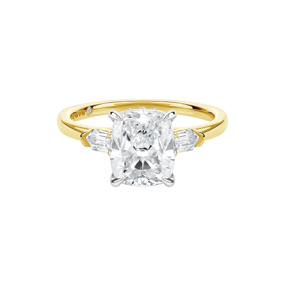 Jules Lab Grown Diamond Elongated Cushion Engagement Ring in 14K Yellow and White Gold (2-3/8 ct. tw.) – Image 1 of 5