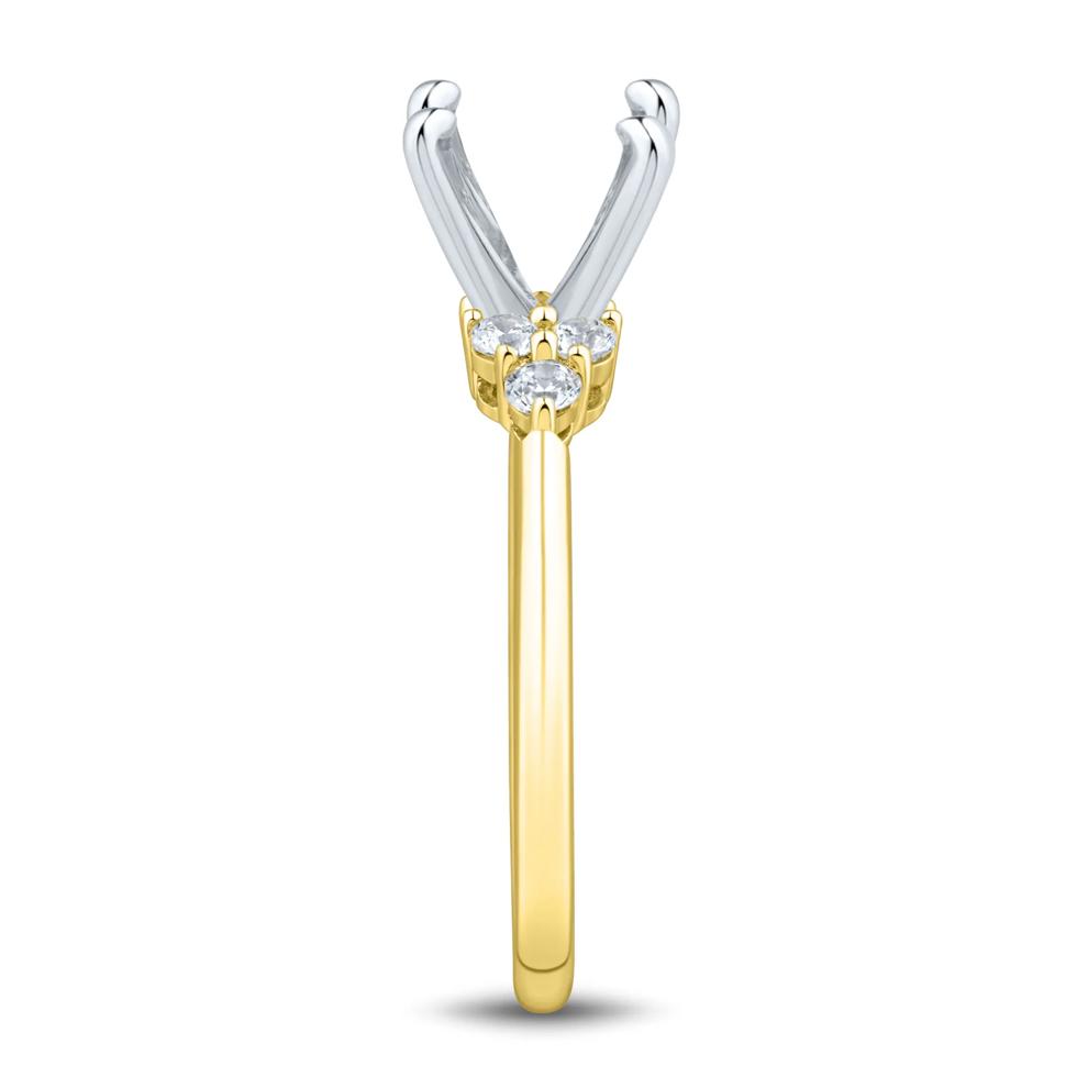 Lab Grown Diamond Semi-Mount Engagement Ring in 14K Yellow &amp; White Gold (1/4 ct. tw.) (Setting Only) – Image 2 of 6