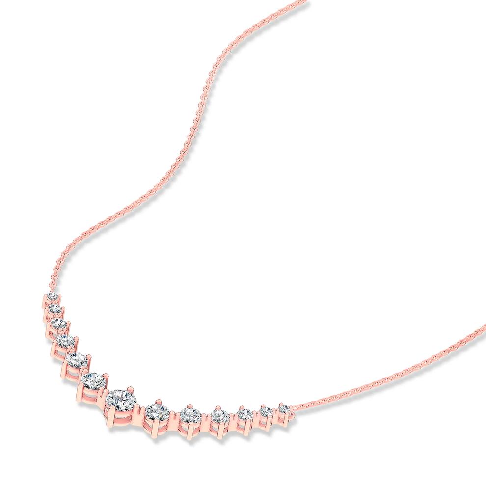 Lab Grown Diamond Prong-Set Front Necklace in 10K Rose Gold (1 ct. tw.) – Image 4 of 4
