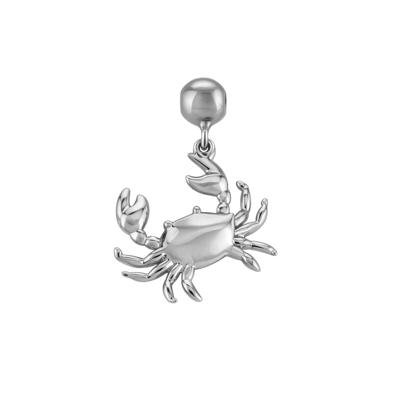 Crab Bead Charm in Sterling Silver