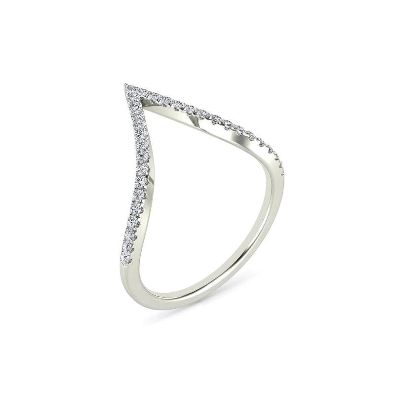 Diamond Chevron Ring in 14K White Gold &#40;1/5 ct. tw.&#41; – Image 5 of 5