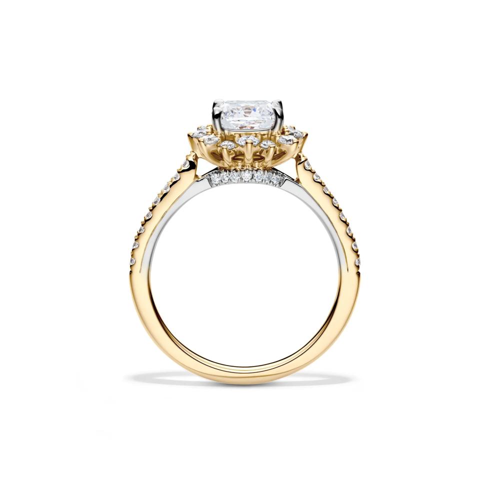 Valentina Cushion-Cut Lab Grown Diamond Halo Bridal Set in 14K Yellow Gold (2 1/4 ct. tw.)  – Image 2 of 6