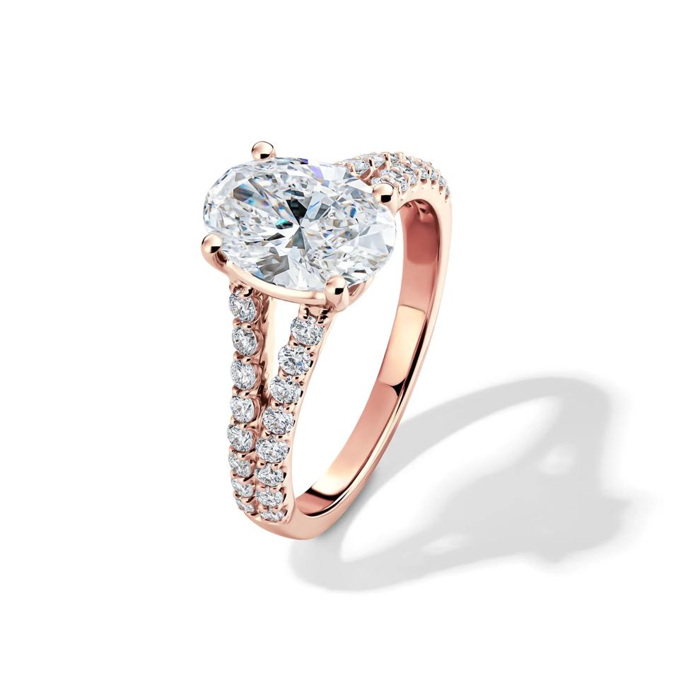 Lab Grown Diamond Oval Engagement Ring in 14K Rose Gold (2 1/2 ct. tw.) – Image 4 of 4