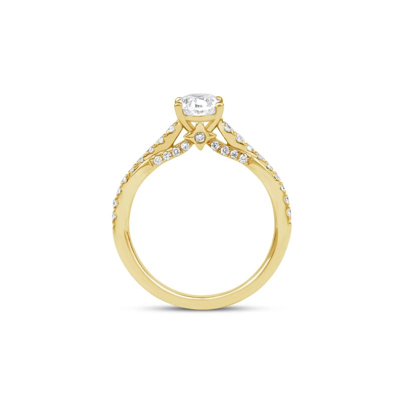 Honour Oval Lab Grown Diamond Engagement Ring in 18k Yellow Gold &#40;1 1/3 ct. tw.&#41; – Image 2 of 4
