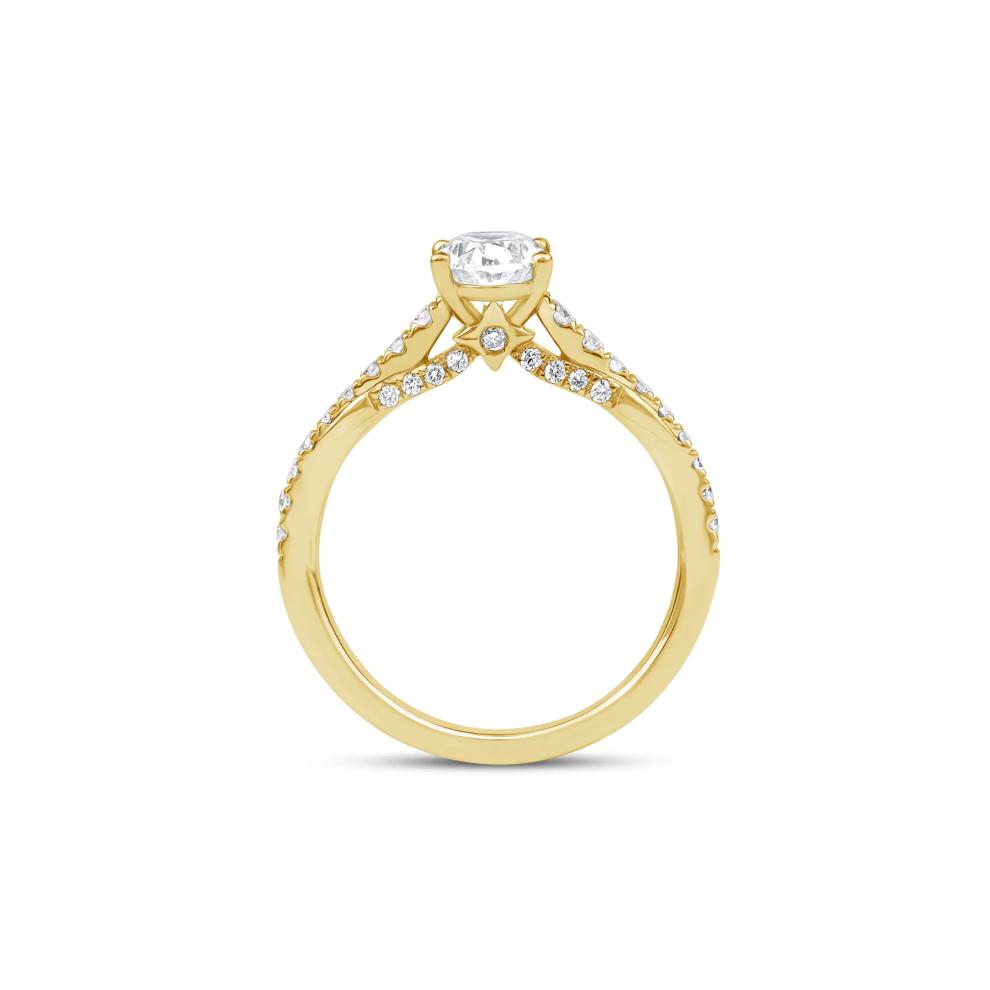 Honour Oval Lab Grown Diamond Engagement Ring in 18k Yellow Gold (1 1/3 ct. tw.) – Image 2 of 4